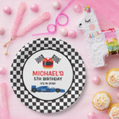 Assiettes En Carton Blue Car Racing Birthday (Fête)