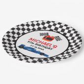 Assiettes En Carton Blue Car Racing Birthday (Angle)