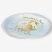 Assiettes En Carton Blue Celestial au-dessus de la lune et le Baby sho (Angle)