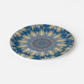 Assiettes En Carton Blue Chakra Kaleidoscope Thunder_Cove (Angle)