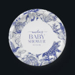 Assiettes En Carton Blue Chinoiserie Victorian Floral baby shower<br><div class="desc">Ce design d'inspiration chinoiserie présente d'élégants fleurons botaniques et une verdure en bleu et blanc délicieux.</div>