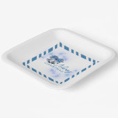 Assiettes En Carton Blue Christmas Silver Bells  (Angulaire)