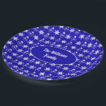Assiettes En Carton Blue Christmas Snowman Snowflakes Motif Moderne<br><div class="desc">Blue Christmas Snowman Snowflakes Motif Modern Elegant Christmas Party Papier Plaque,  vous pouvez changer le nom ou supprimer le texte</div>