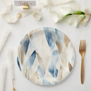 Assiettes En Carton Blue Cream Sea Sand Ocean Beach