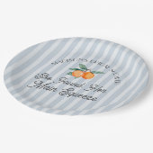 Assiettes En Carton Blue Cutie Main Squeeze Citron Fête de Mariage (Angle)