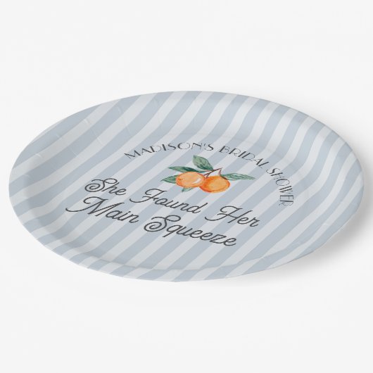 Assiettes En Carton Blue Cutie Main Squeeze Citrus Fête de Mariage (Angle)