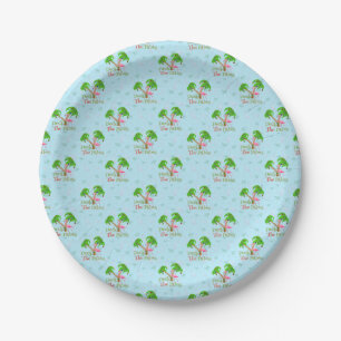 Assiettes En Carton Blue Deck The Palms Tropical Christmas Santa Flami