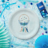 Assiettes En Carton Blue Dreamcatcher Design Boho élégant (Fête)