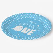 Assiettes En Carton Blue Éffrayant One Boy Ghost Halloween 1er Anniver (Angle)