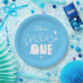 Assiettes En Carton Blue Éffrayant One Ghost Boys premier anniversaire (Fête)