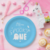 Assiettes En Carton Blue Éffrayant One Ghost Boys premier anniversaire (Fête)