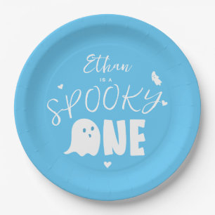 Assiettes En Carton Blue Éffrayant One Ghost Boys premier anniversaire