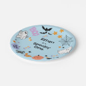 Assiettes En Carton Blue Éffrayant One mignonne Fantôme Halloween 1er (Angle)