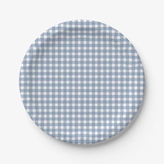 Assiettes En Carton Blue En vichy Western (Devant)