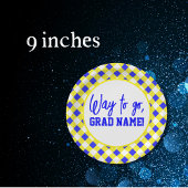 Assiettes En Carton Blue et jaune À damiers 9 pouces Round Party