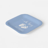 Assiettes En Carton Blue Feet Baby Boy Douche (Angulaire)