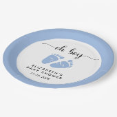 Assiettes En Carton Blue Feet Baby Boy Douche (Angle)
