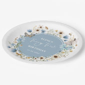 Assiettes En Carton Blue Fleur sauvage Fairy Princesse Anniversaire Te (Angle)