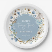 Assiettes En Carton Blue Fleur sauvage Fairy Princesse Anniversaire Te (Devant)