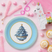 Assiettes En Carton Blue Gold Chinoiserie Paper Plate (Fête)