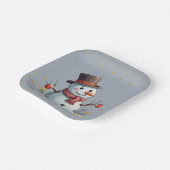 Assiettes En Carton Blue & Gold Little Snowflakes Snowman Baby shower (Angulaire)