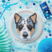 Assiettes En Carton Blue Heeler Chien 3D inspiré (Fête)
