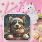 Assiettes En Carton Blue Heeler Dog Roller Dessous de verre Noël (Fête)