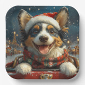 Assiettes En Carton Blue Heeler Dog Roller Dessous de verre Noël (Recto)