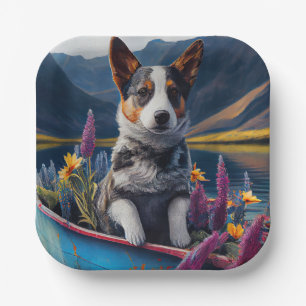 Assiettes En Carton Blue Heeler sur une pagaie : une aventure Pittores