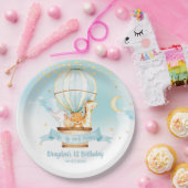 Assiettes En Carton Blue Hot Air Balloon Animaux Anniversaire (Fête)