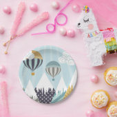 Assiettes En Carton Blue Hot Air Balloons (Fête)