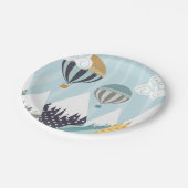 Assiettes En Carton Blue Hot Air Balloons (Angle)