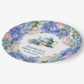 Assiettes En Carton Blue Hydrangea Bride Tea Party (Angle)