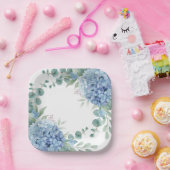 Assiettes En Carton Blue Hydrangea Floral Bridal Shower (Fête)