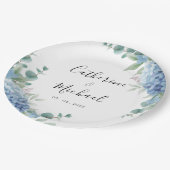 Assiettes En Carton Blue Hydrangea Floral Wedding (Angle)