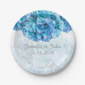 Assiettes En Carton Blue Hydrangea Mariage Collection Plaque en papier (Devant)