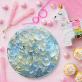 Assiettes En Carton Blue Hydrangea Petals Floral (Fête)