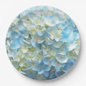 Assiettes En Carton Blue Hydrangea Petals Floral (Devant)