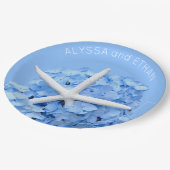 Assiettes En Carton Blue Hydrangea Starfish Douche (Angle)