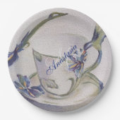 ASSIETTES EN CARTON BLUE IRIS TEACUP MONOGRAM PARTI (Devant)