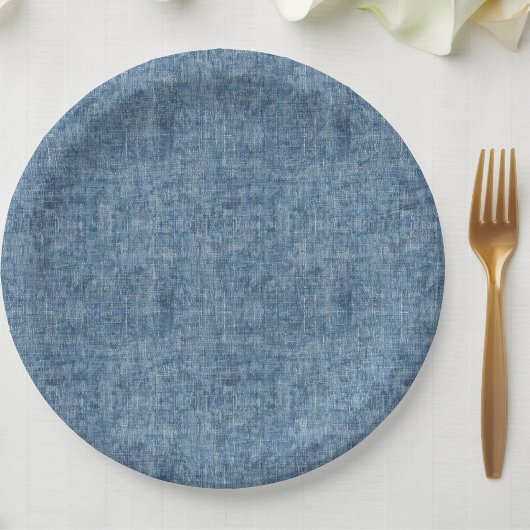 Assiettes En Carton Blue Jean Denim
