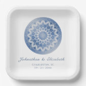Assiettes En Carton Blue Lace Mandala Wedding (Recto)