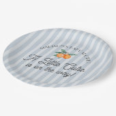 Assiettes En Carton Blue Little Cutie Sur Le Chemin Baby shower Citrus (Angle)