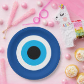 Assiettes En Carton Blue Mati Evil Eye Nazar mariage (Fête)