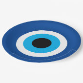 Assiettes En Carton Blue Mati Evil Eye Nazar mariage (Angle)
