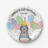 Assiettes En Carton Blue Merle Cockapoo Cavapoo Chien Anniversaire (Devant)