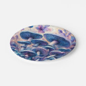 Assiettes En Carton Blue Milk Mushrooms Watercolor (Angle)