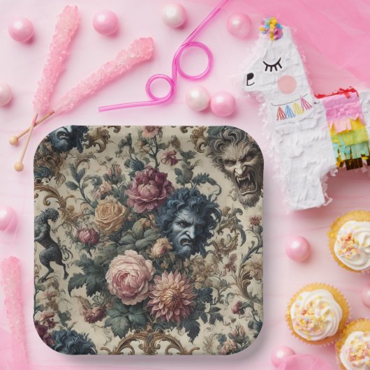 Assiettes En Carton Blue Moon Grimoire – Gothic Victorian (Fête)