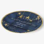 Assiettes En Carton Blue Navy Gold Twinkle Little Star Boy Baby shower (Angle)
