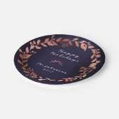 Assiettes En Carton Blue Navy Rose Rose Gold Gris Noël (Angle)